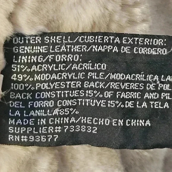 Vintage St. John's Bay Brown Leather Aviator Pilot Jacket with Sherpa Trim - Picture 11 of 16